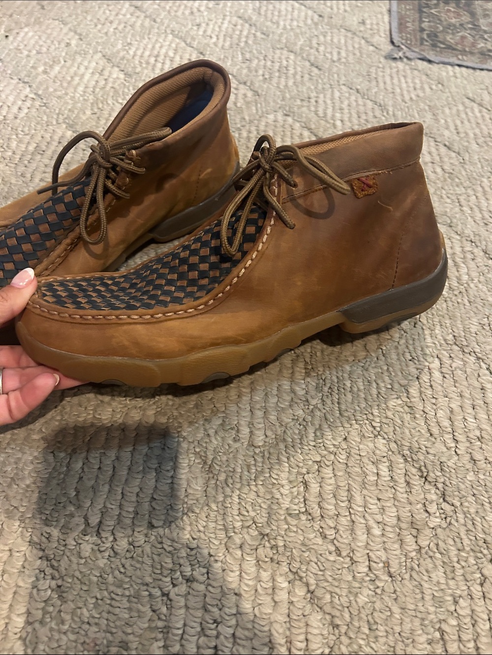 Twisted X Men's Driving Moccasin in Brown and Black - Picture 4 of 16
